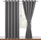Blackout Curtains for Bedroom, 60 x 84 Inches Long, Light Grey | Thermal by Hiasan