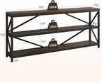 ONBRILL Industrial Console Sofa Table, 70.8 Inch Extra Long Entryway Table - Image 3