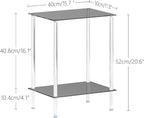 Tempered Glass Side Tables Set of 2 Acrylic End Table - Image 3