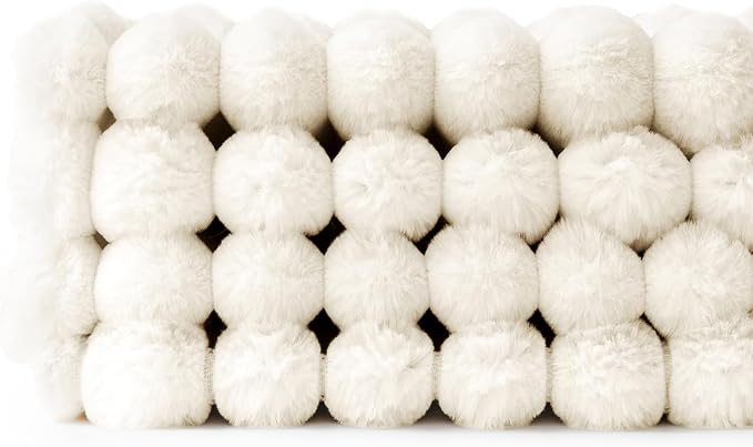 MIULEE Faux Fur Plush Decorative Throw Pillow Covers 20x20, Cream White | Set - Image 3