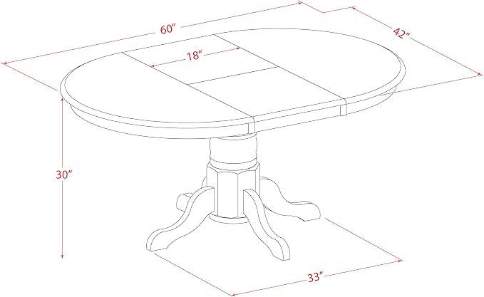 East West Furniture AVT-SBR-TP Avon Kitchen Dining Table - Image 3