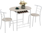 VINGLI 3 Piece Dining Set, Small Kitchen Table Set by VINGLI