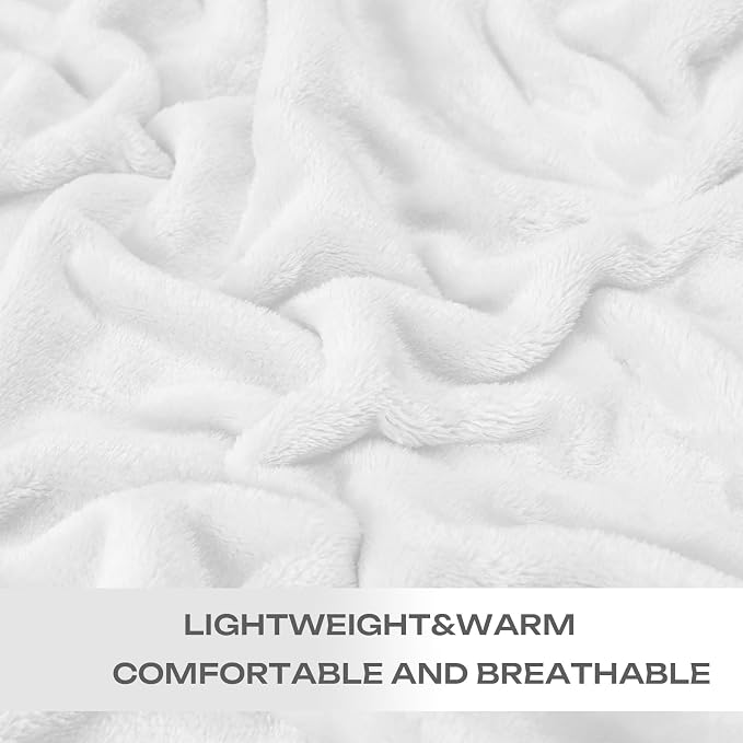 Christmas White Fleece Plush Throw Blanket 50"x60"for Couch Sofa Fuzzy Cozy | - Image 4