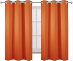 Orange Blackout Curtains/38 x 54 Inch/Set of Two Panels Grommet Living Room - Image 2