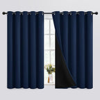 SimpleHome Navy Blue 100% Blackout Curtains Room Darkening Living Room 63 | by SimpleHome