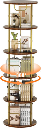 ALLSTAND 5 Tier Rotating Bookshelf, 360 ° Display Stackable Spinning Bookshelf - Image 8