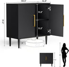 Vrullu Modern Storage Cabinet, Free Standing Buffet Cabinet, Wood Accent - Image 2