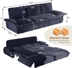 KEIKI 94.5'' King Size Pull Out Sleeper Sofa, 3-in-1 Convertible Futon Couch - Image 2