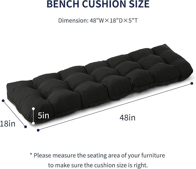 IPYNBAP Outdoor Bench Cushion, Waterproof Bench Cushion - Image 2