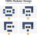 Aoxun Patio Furniture Set, Widen Armrests Wicker Outdoor Sectional - Image 9