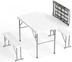 VINGLI Picnic Table Set with 2 Benches, 6 Feet Camping Table Chair Set by VINGLI