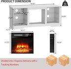 PRETZI Fireplace TV Stand with 18" Fireplace Up to 65" TVs, TV Media Console - Image 6