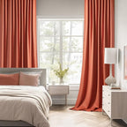 MIULEE Fall Burnt Orange Back Tab Blackout Curtains 52"x84" Length 2 Panels | - Image 2