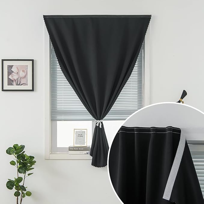 Portable Light Blocking Curtains Self-Stick Design, Removable Adhesive Window - Image 6