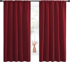 NICETOWN Christmas Burgundy Blackout Curtains and Drapes - Image 2