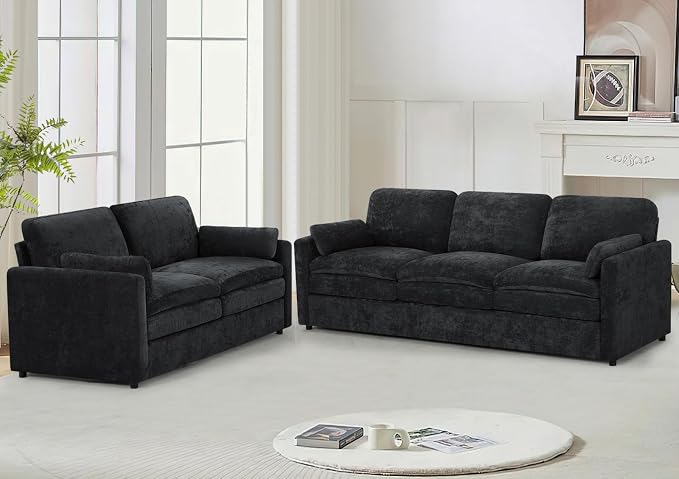 Chenille Upholstered Sofa Set by LESOFAIR