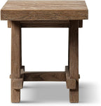 Hawthorne 18" Square Reclaimed Elm Trestle Side Table, Heritage Medium-Dark - Image 7