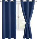 Room Darkening Window Curtains for Bedroom, 38 x 63 Inch | Thermal Insulated by Hiasan
