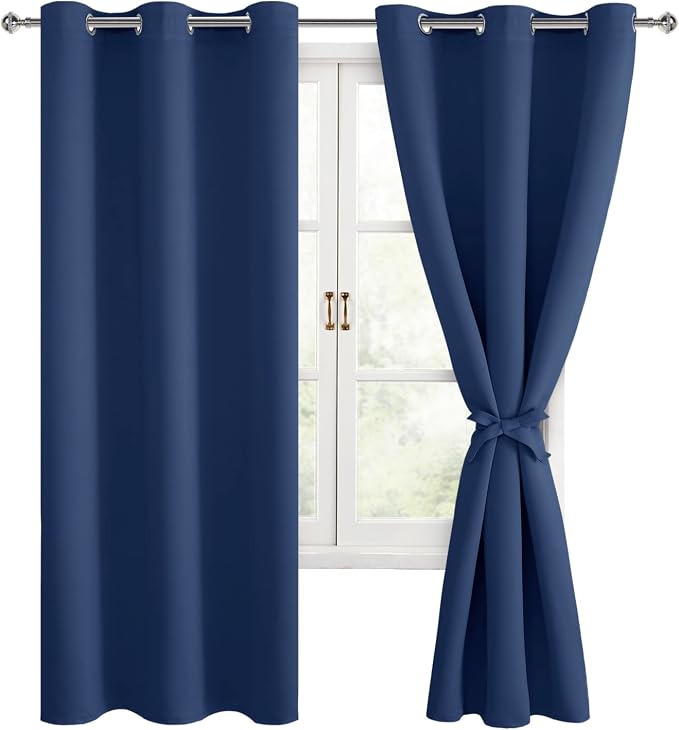 Room Darkening Curtains for Bedroom, 42 x 72 Inch, 2 Panels | Noise Reducing by Hiasan