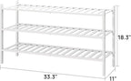 viewcare 3-Tier Long Shoe Rack, Bamboo Wood Shoe Rack - Image 3