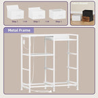 Somdot White Nightstand with Charging Station and LED Light, Wide 5 Drawers - Image 7