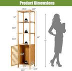 Tangkula Bathroom Cabinet, 65 Inch Tall Slim Bathroom Storage Cabinet - Image 3