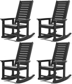 GREENVINES Outdoor Rocking Chairs | Set of 4 | Porch Rocker | HDPE Plastic | by GreenVines