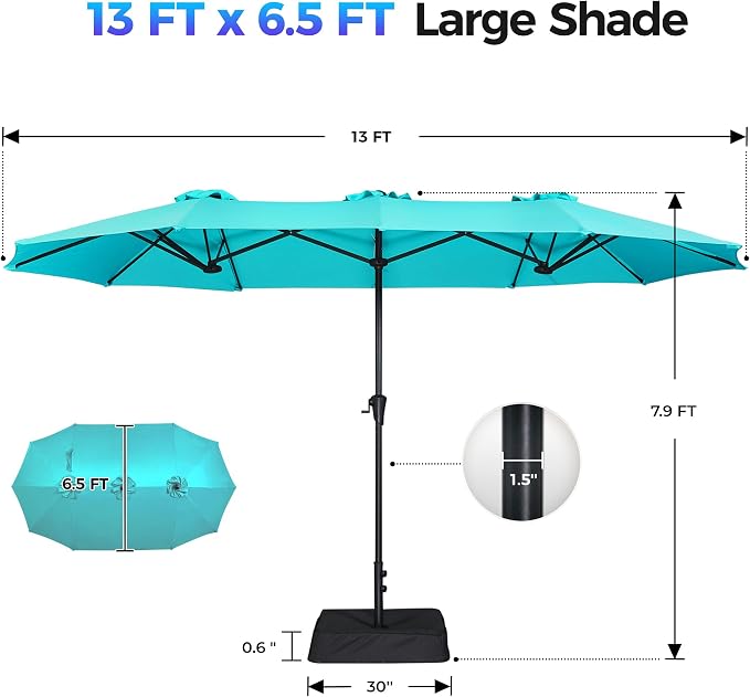 SUPERJARE 13FT Outdoor Patio Umbrella - Image 8