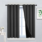 Yakamok Charcoal Grey 100% Blackout Curtains 45 Inches Long 52" Wide 2 PCS | by Yakamok