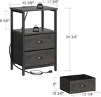 sthmec Nightstand with Charging Station, LED Night Stand Set of 2, Bedside - Image 3