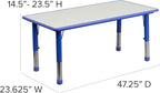 Flash Furniture Wren 23.625''W x 47.25''L Rectangular Blue Plastic Height - Image 2