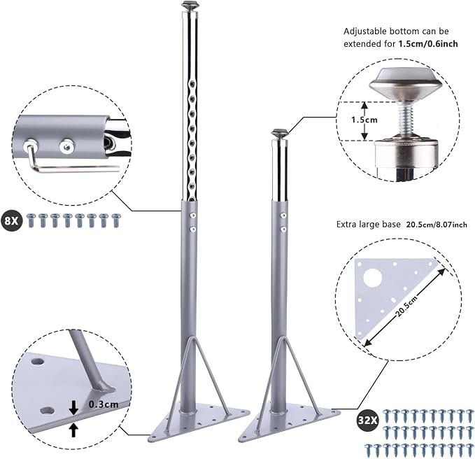 KAZAKA Adjustable Table Legs, 20-30 inch - Image 2