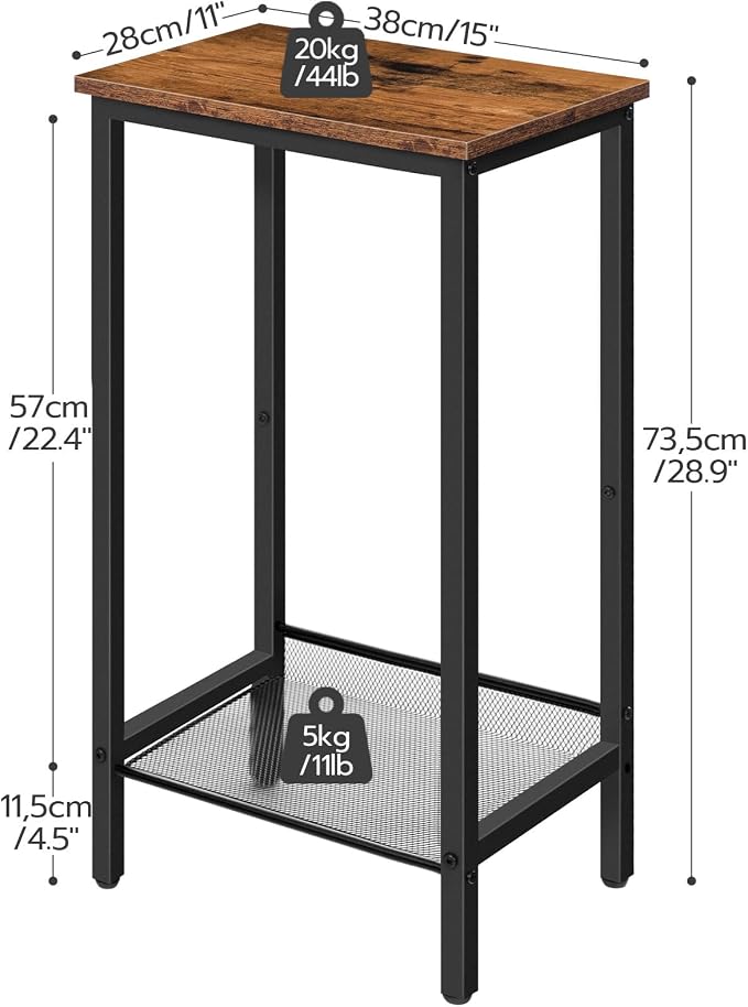 HOOBRO Tall Side Tables, Industrial End Telephone Tables - Image 3
