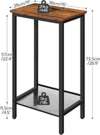 HOOBRO Tall Side Tables, Industrial End Telephone Tables - Image 3
