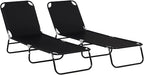 Outsunny 2 Piece Folding Chaise Lounge Pool Chairs, Outdoor Sun Tanning Chairs by Outsunny