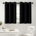MIULEE Blackout Curtains for Bedroom 2 Panels 40 x 36 Inch Long Black | Thermal by MIULEE