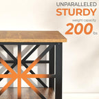 GreenForest Coffee Table with Round Corner, Farmhouse Center Table with 2-Tier - Image 5