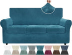 ZNSAYOTX Luxury Velvet Couch Cover 4 Piece Stretch Sofa Covers by ZNSAYOTX
