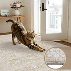 6x9 Area Rugs Living Room: Bedroom Washable Carpet Natural Beige | Large - Image 7