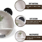 Panda Nursery Decor Wall Shelf, Handwoven Wicker Nursery Shelves - Image 9