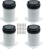 4 Pack Adjustable Furniture Legs 4 Inch, Stainless Steel Adjustable Legs Metal by Kyuionty