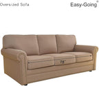 Easy-Going Reversible Couch Cover, 3 Cushion Sofa, Chocolate/Beige | Machine - Image 7