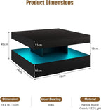 HedoAjim Black LED Coffee Table - Image 9