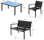 Devoko Outdoor Furniture Set 4 Piece Patio Conversation Sets Porch Furniture - Image 8