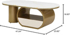 Modern Oval Coffee Table, 47.24" White Faux Marble Coffee Table - Image 2
