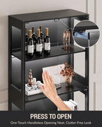 Glass Display Cabinet with Doors, 4-Tier Display Case with Adjustable Shelves - Image 3