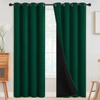 SimpleHome Dark Green 100% Blackout Curtains Room Darkening Living Room 84 | by SimpleHome