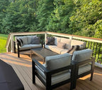 LayinSun Outdoor Aluminum Furniture Set, 5 Pieces Patio Sectional Conversation - Image 7