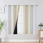 Beige and Greyish White Ombre Blackout Curtains - Image 2