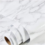 practicalWs Marble Wallpaper Granite White and Grey Paper Roll 23.6" x 118" by practicalWs